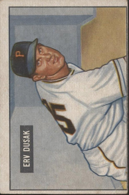 Erv Dusak 1951 Bowman #310 Pittsburgh Pirates GD - Collector Store LLC