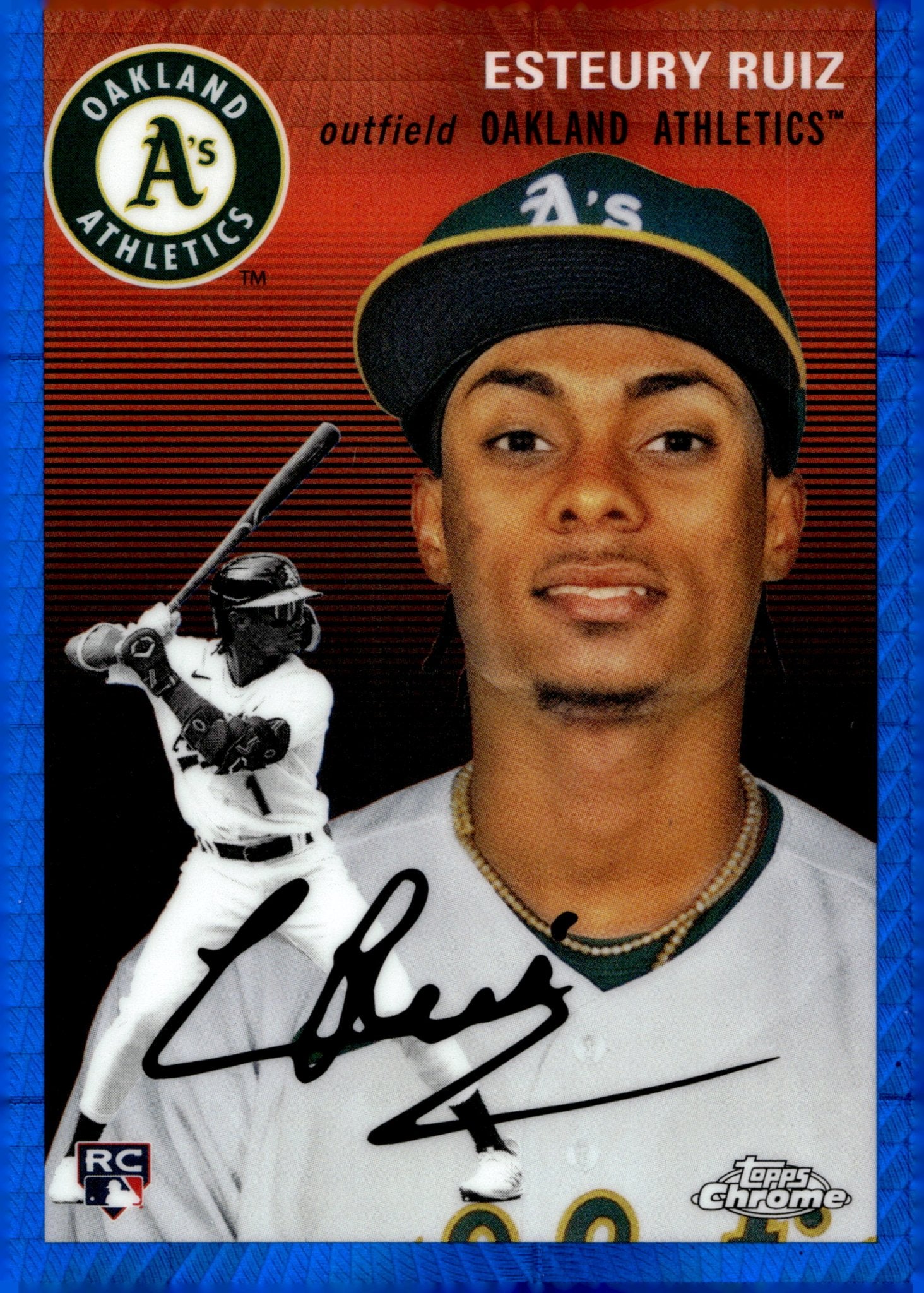 Esteury Ruiz 2023 Topps Chrome Platinum Blue Hyper Refractor 51 - Collector Store LLC