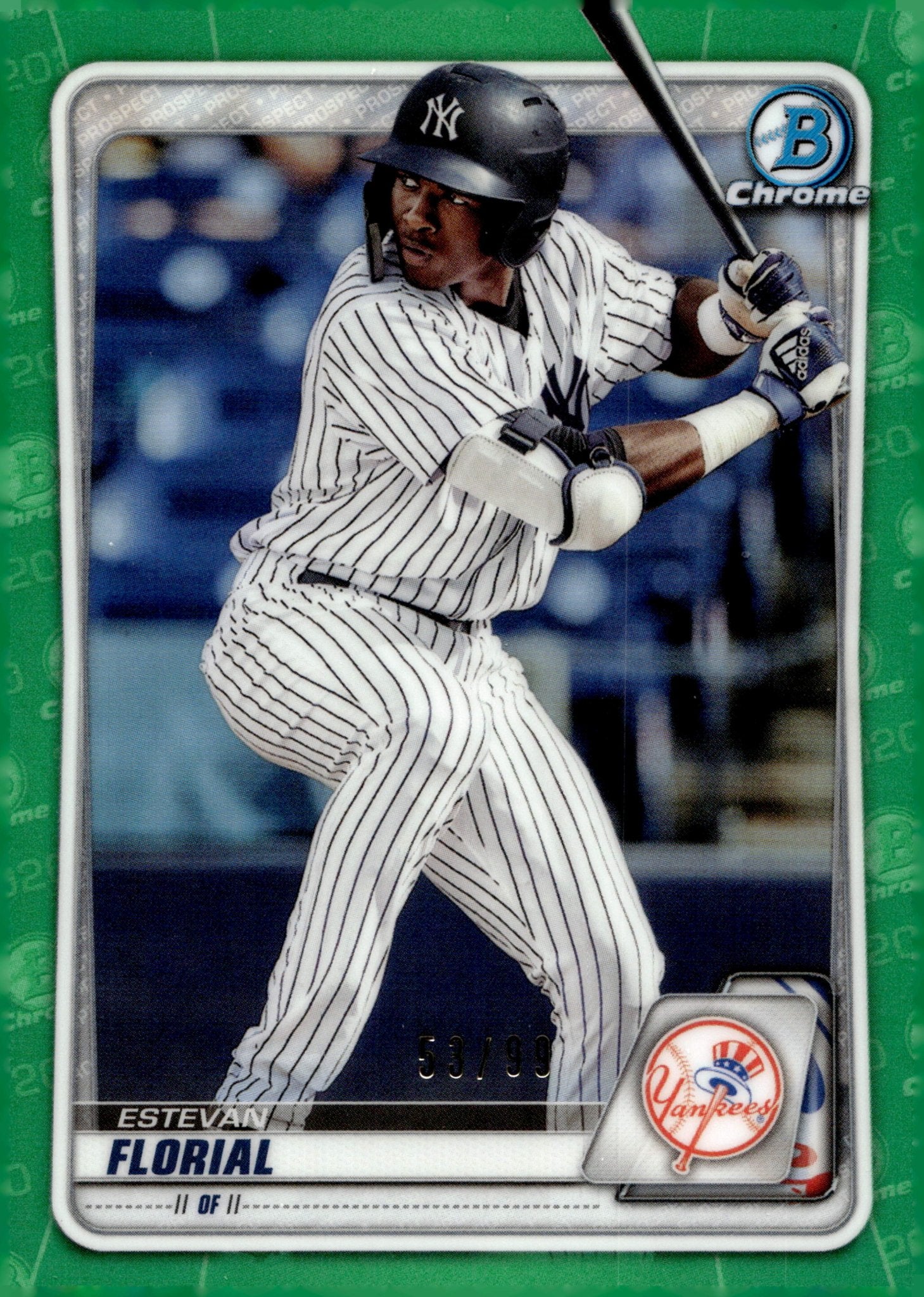 Estevan Florial 2020 Bowman Chrome Prospect Green Refractor 53/99 BCP - 223 - Collector Store LLC