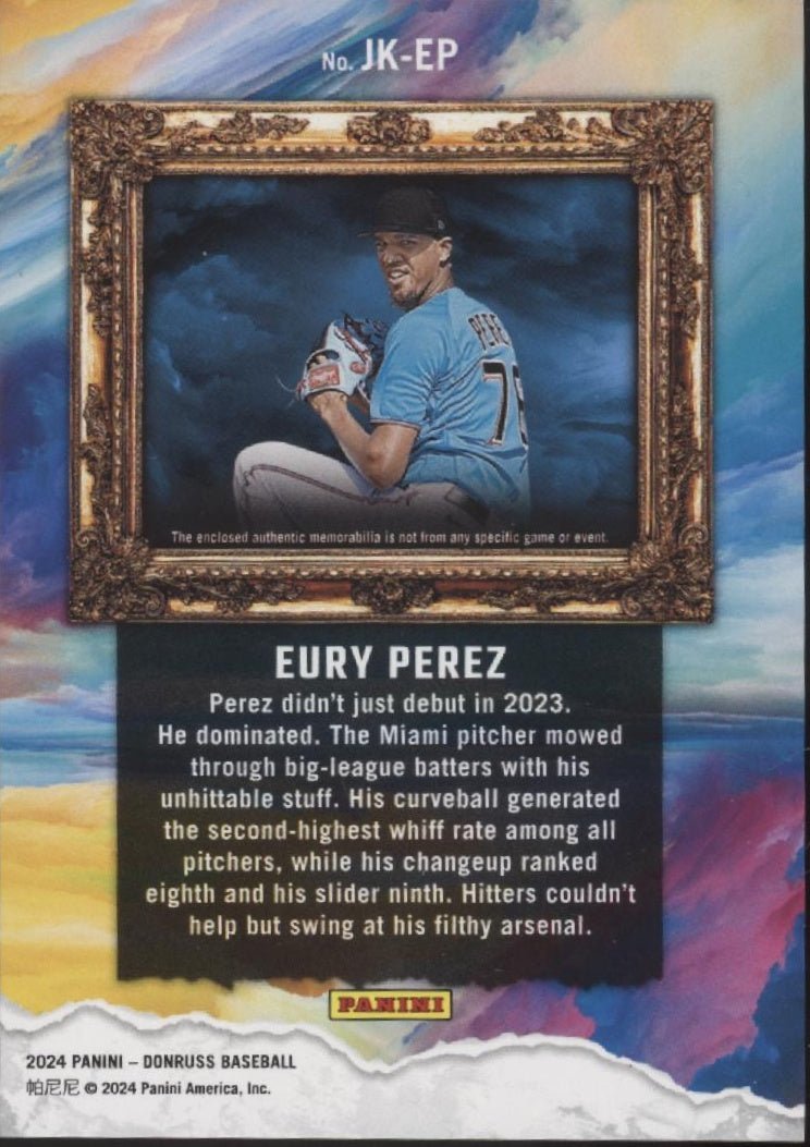 Eury Perez 2024 Panini Donruss Jersey Kings Swatch #JK - EP - Collector Store LLC