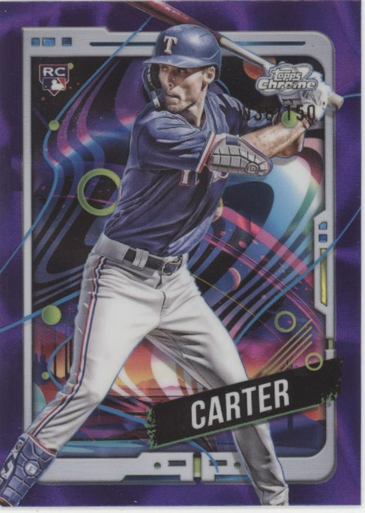 Evan Carter 2024 Topps Cosmic Chrome Purple Nebula Refractor RC 38/150 #32 - Collector Store LLC