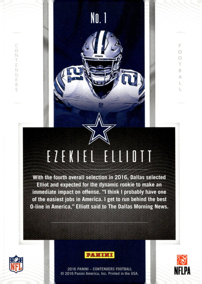Ezekiel Elliott 2016 Panini Contenders Rookie of the Year RC #1 - Collector Store LLC