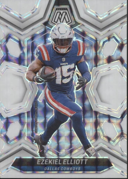 Ezekiel Elliott 2024 Panini Mosaic White Prizm 02/25 #58 - Collector Store LLC