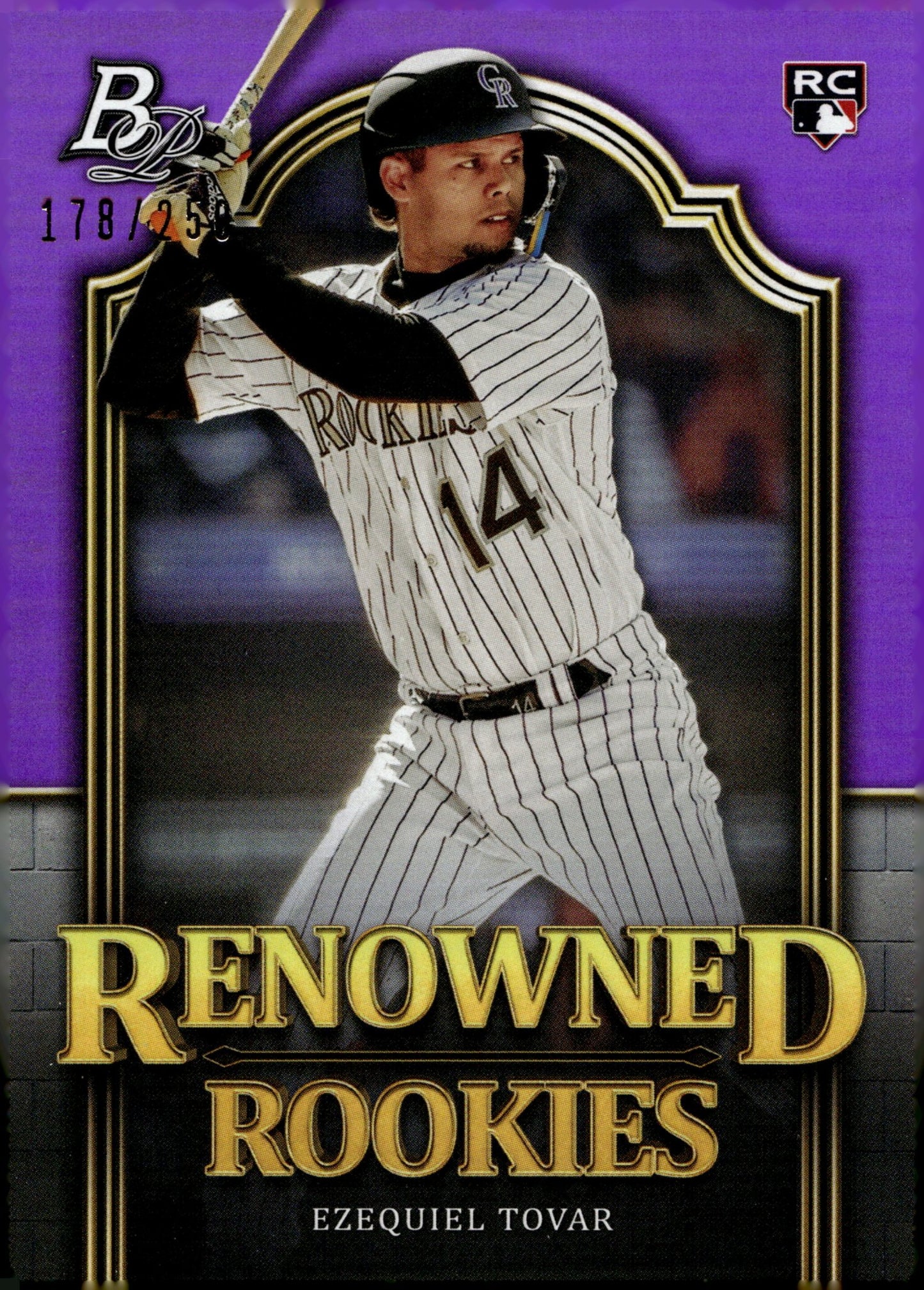 Ezequiel Tovar 2023 Bowman Platinum Renowned Rookies Purple RC 178/250 - Collector Store LLC