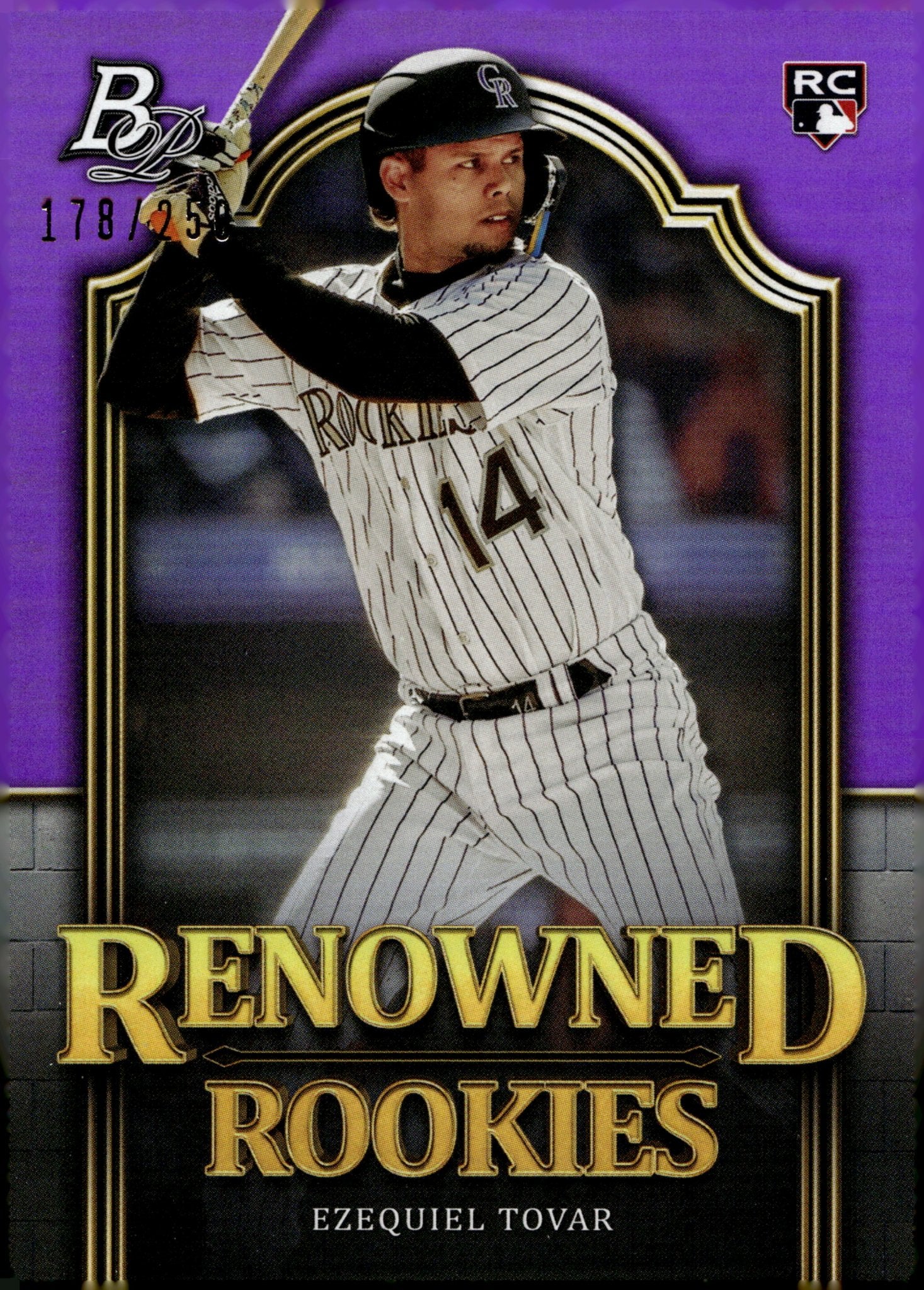 Ezequiel Tovar 2023 Bowman Platinum Renowned Rookies Purple RC 178/250 - Collector Store LLC