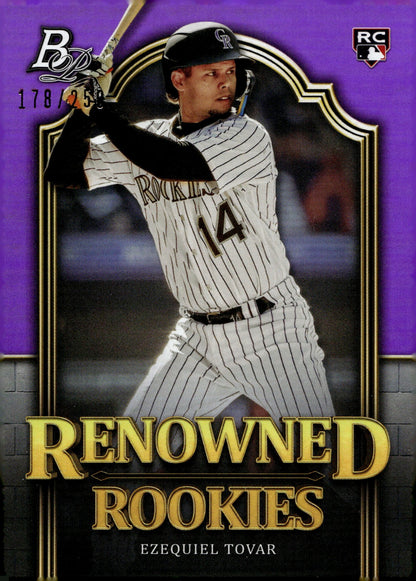 Ezequiel Tovar 2023 Bowman Platinum Renowned Rookies Purple RC 178/250 - Collector Store LLC