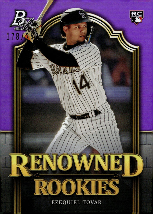 Ezequiel Tovar 2023 Bowman Platinum Renowned Rookies Purple RC 178/250 - Collector Store LLC