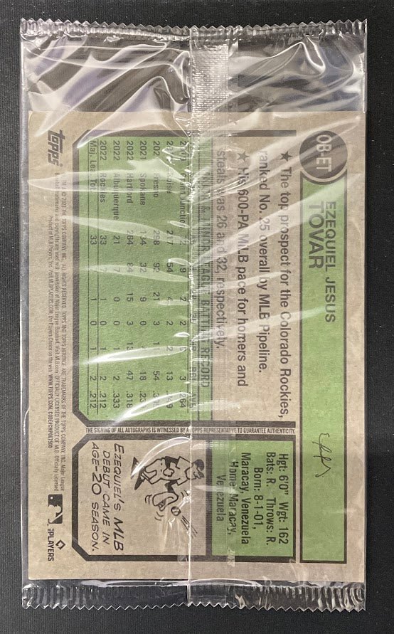 Ezequiel Tovar 2023 Topps Heritage Jumbo RC Auto Sealed #OB - ET - Collector Store LLC