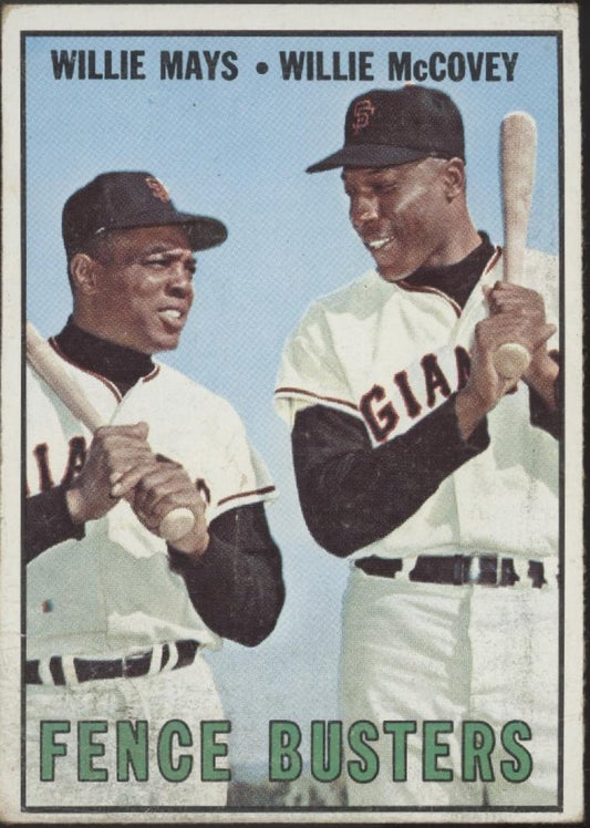 Fence Busters 1967 Topps Willie Mays / Willie McCovey #423 Giants GD - Collector Store LLC