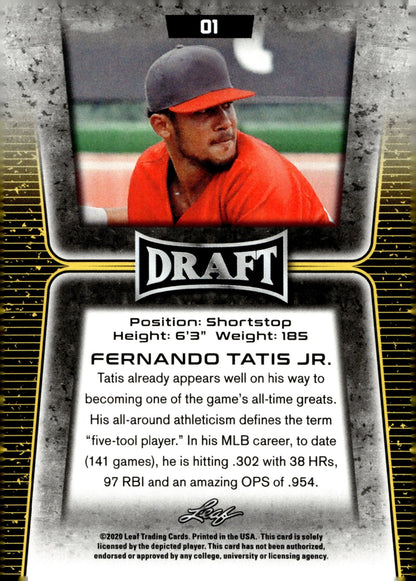 Fernando Tatis Jr. 2020 Leaf Draft 01 - Collector Store LLC