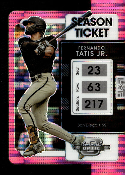 Fernando Tatis Jr. 2022 Chronicles Contenders Optic Season Pink Pulsar Prizm 23 - Collector Store LLC