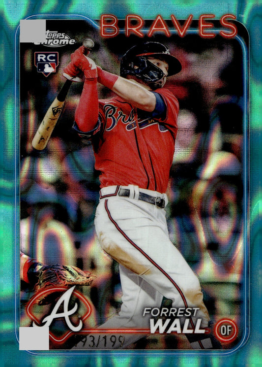 Forrest Wall 2024 Topps Chrome Aqua Lava Refractor RC 193/199 176 - Collector Store LLC
