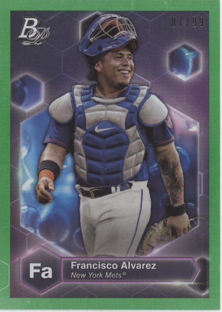 Francisco Alvarez 2022 Bowman Platinum Green Foil 87/99 #PE - 20 - Collector Store LLC