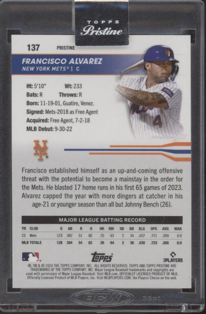 Francisco Alvarez 2024 Topps Pristine Gold Pulsar Refractor 07/50 #137 - Collector Store LLC