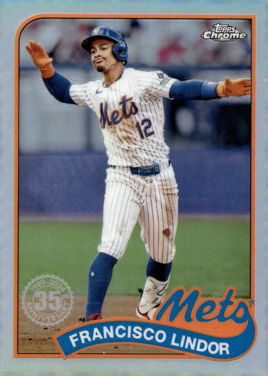 Francisco Lindor 2024 Topps Chrome 35th Anniversary Refractor 89CU - 20 - Collector Store LLC
