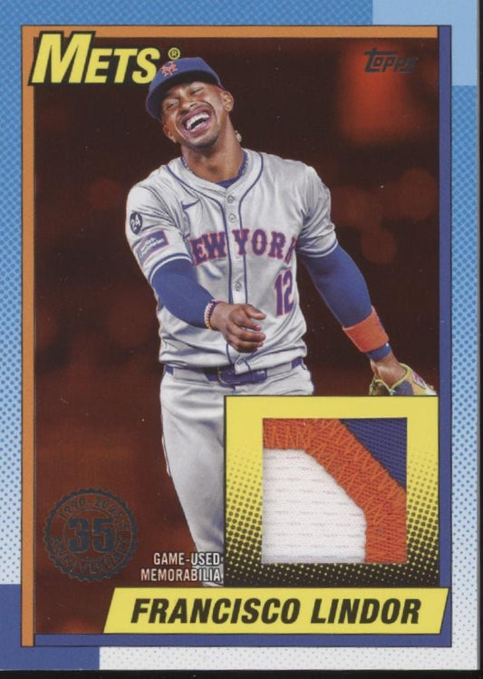 Francisco Lindor 2025 Topps 35th Anniversary '90 Swatch 11/25 T90R - FL - Collector Store LLC