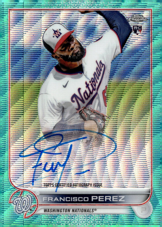 Francisco Perez 2022 Topps Chrome Aqua Wave Refractor Auto 051/199 #RA - FP - Collector Store LLC