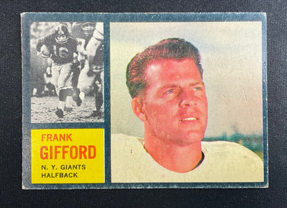 Frank Gifford 1962 Topps #104 New York Giants VG #1 - Collector Store LLC