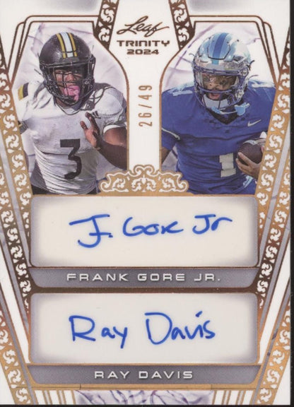 Frank Gore Jr. / Ray Davis 2024 Leaf Trinity Dual Auto 26/49 #DA - 9 - Collector Store LLC