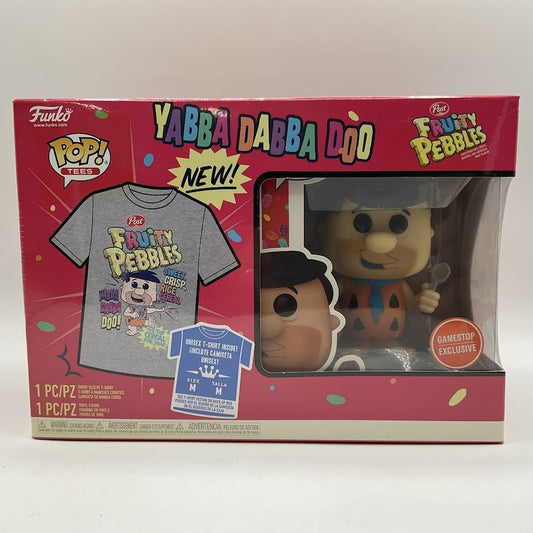 Fred Flintstone with Spoon Funko Pop & Tee! Fruity Pebbles GameStop Size M - Collector Store LLC