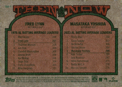 Fred Lynn / Masataka Yoshida 2024 Topps Heritage Then & Now TAN - 1 - Collector Store LLC
