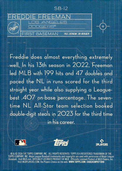 Freddie Freeman 2024 Topps Superstar Blueprint #SB - 12 - Collector Store LLC
