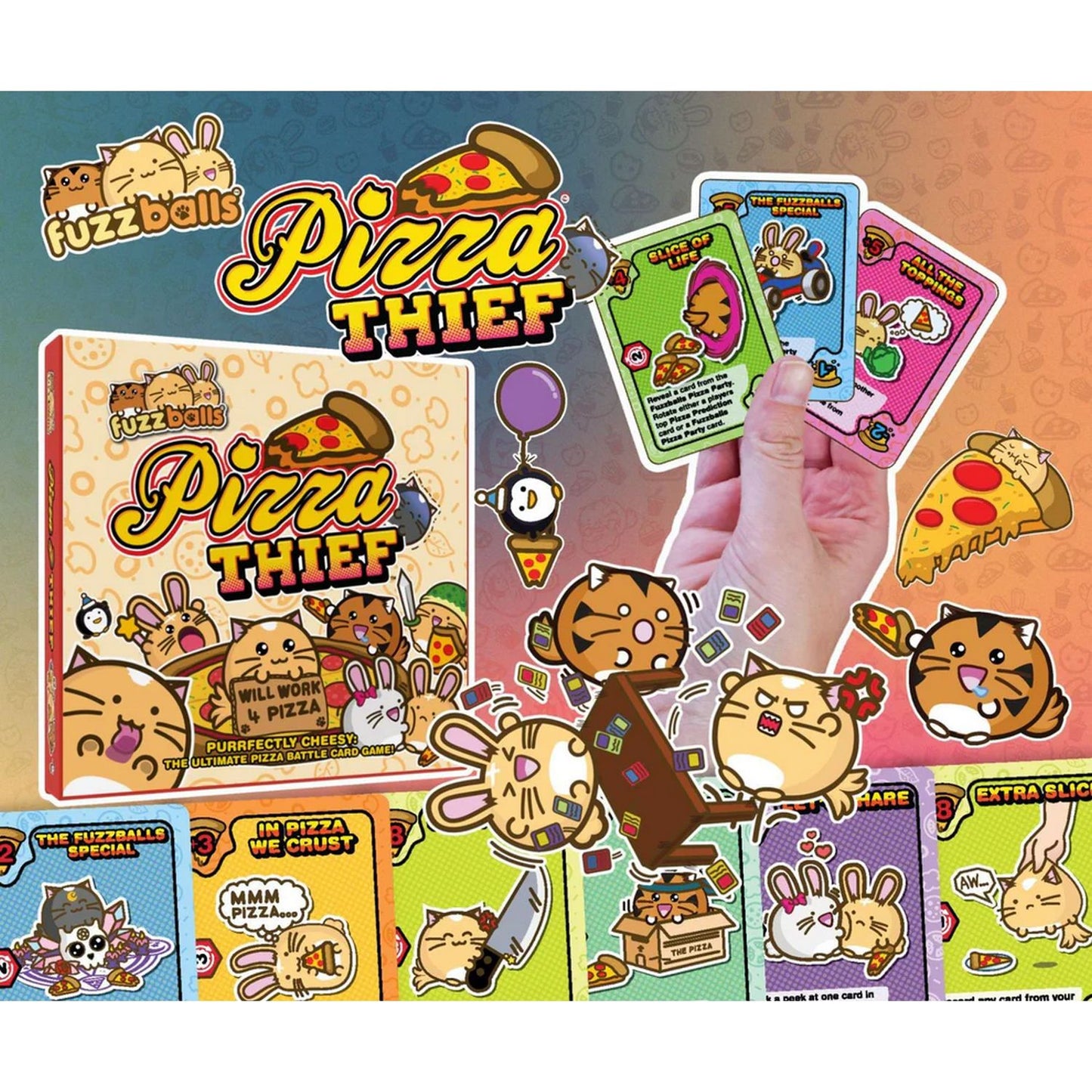 Scrungo Games: Fuzzballs Pizza Thief Deduction Card Game