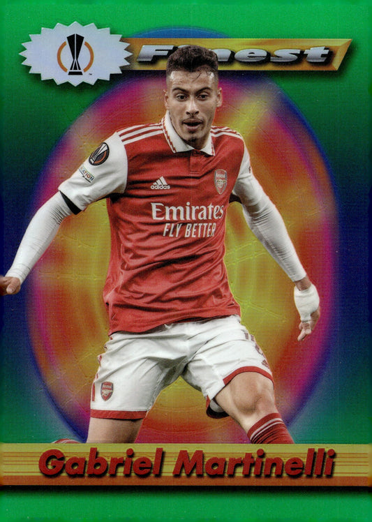 Gabriel Martinelli 2022 - 23 Topps Finest UEFA Europa League Green Refractor #111 - Collector Store LLC