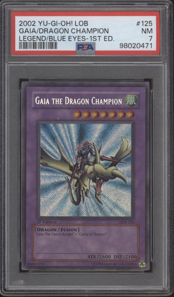YuGiOh Legend of Blue Eyes White Dragon Secret Rare Gaia the Dragon Champion LOB-125 YuGiOh Legend of Blue Eyes White Dragon Secret Rare Gaia the Dragon Champion LOB-125