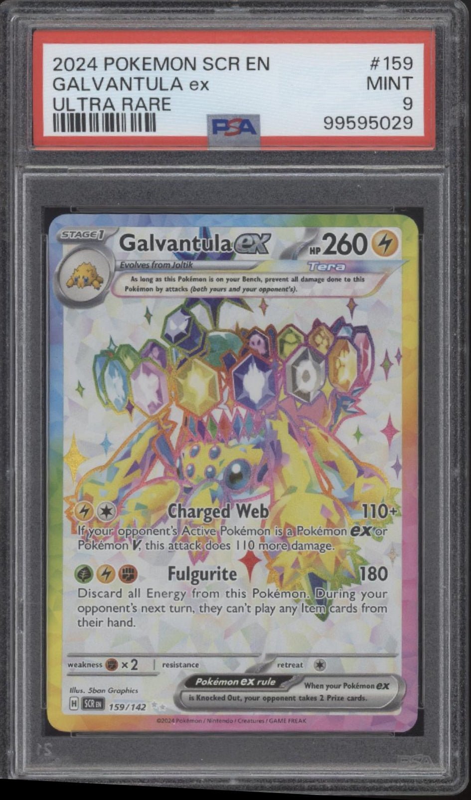 Galvantula ex Pokemon Stellar Crown Ultra Rare 159 PSA 9 - Collector Store LLC