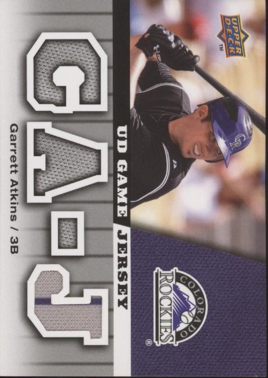 Garrett Atkins 2009 Upper Deck Series 1 Game Jersey Swatch #GJ - GA - Collector Store LLC