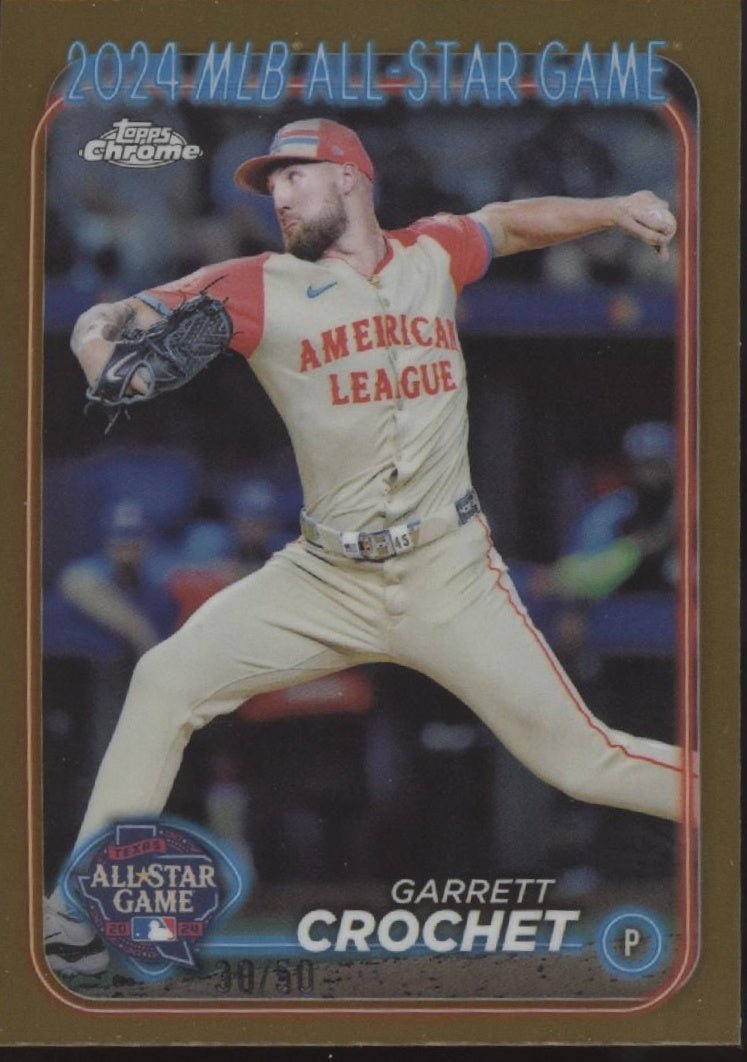 Garrett Crochet 2024 Topps Chrome All - Star Game Gold Refractor 30/50 #ASGC - 21 - Collector Store LLC