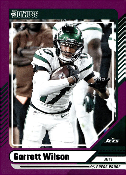 Garrett Wilson 2024 Panini Donruss Press Proof Purple #164 - Collector Store LLC
