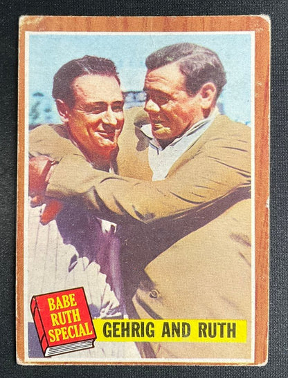 Gehrig & Ruth 1960 Topps #140 New York Yankees VG - Collector Store LLC