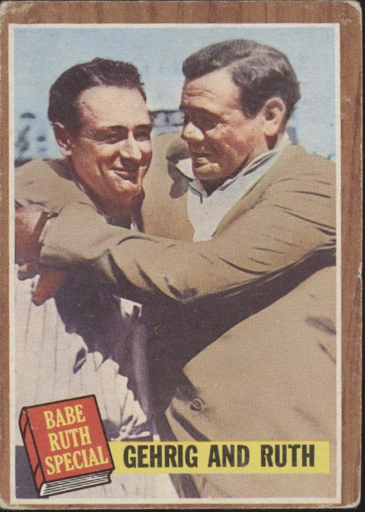 Gehrig & Ruth 1960 Topps #140 New York Yankees VG - Collector Store LLC