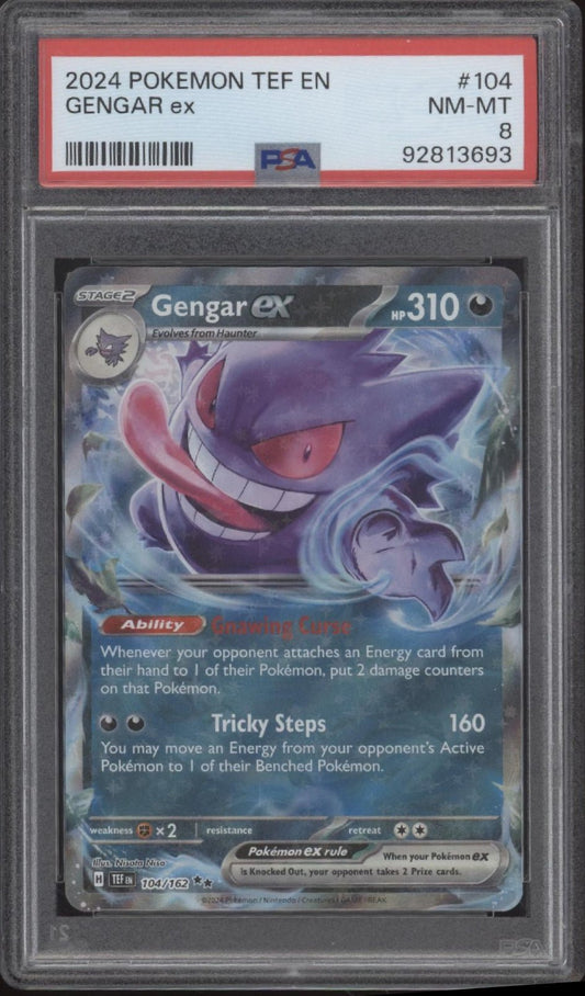 Gengar ex Pokemon Temporal Forces 104 PSA 8 - Collector Store LLC