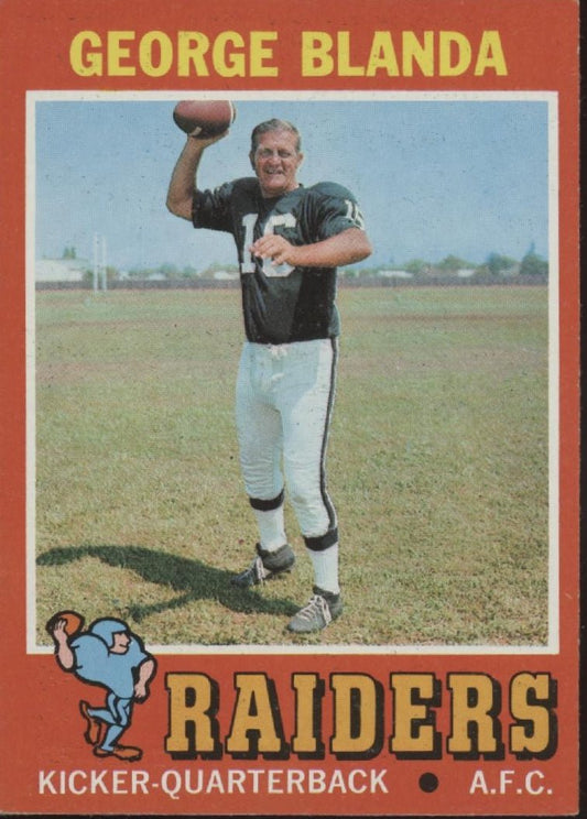 George Blanda 1971 Topps #39 Oakland Raiders EX - NM - Collector Store LLC