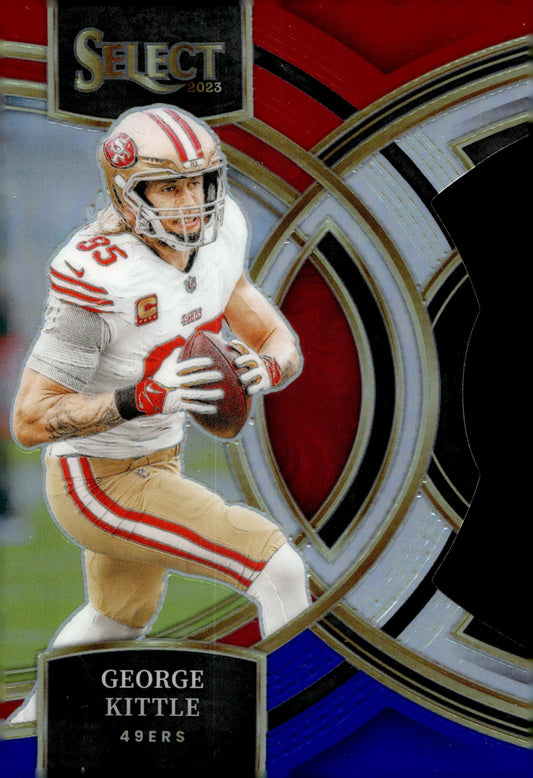 George Kittle 2023 Panini Select Die - Cut Red White & Blue Prizm #153 - Collector Store LLC