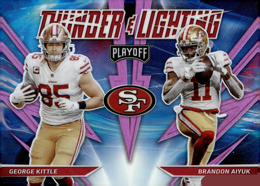 George Kittle / Brandon Aiyuk 2021 Playoff Thunder & Lightning Prizm #TL - 13 - Collector Store LLC