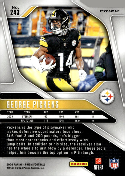 George Pickens 2024 Panini Prizm Green Prizm #243 - Collector Store LLC