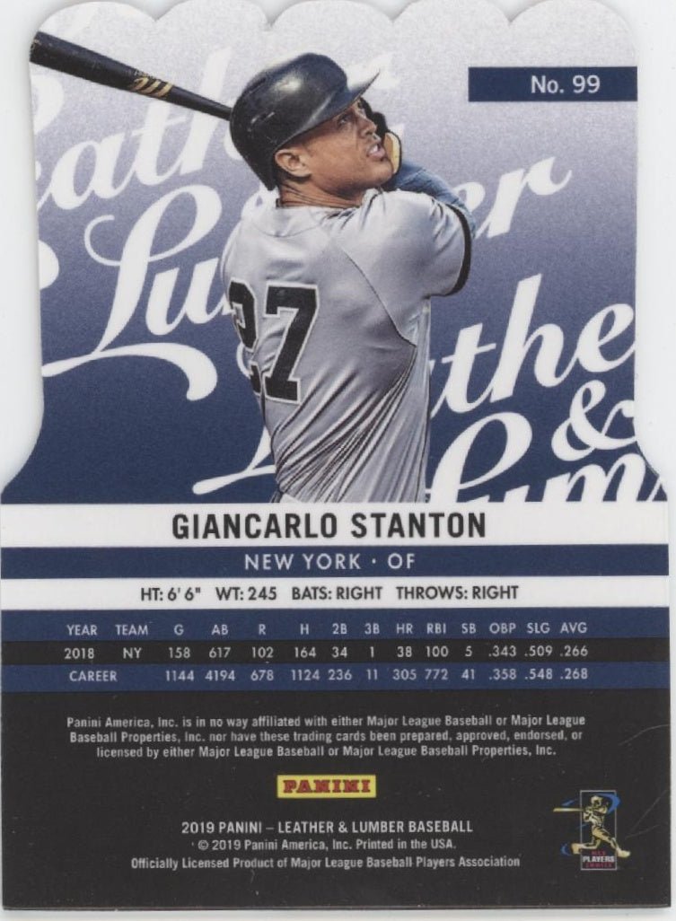 Giancarlo Stanton 2019 Panini Leather & Lumber Die - Cut #99 #1 - Collector Store LLC