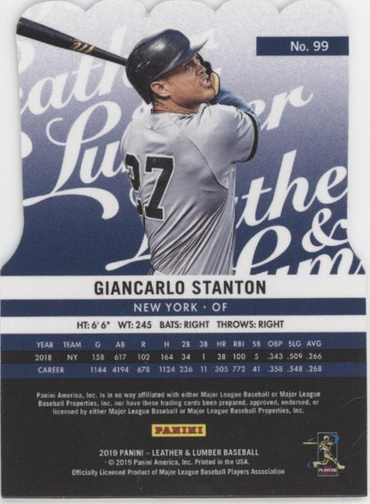 Giancarlo Stanton 2019 Panini Leather & Lumber Die - Cut #99 #1 - Collector Store LLC