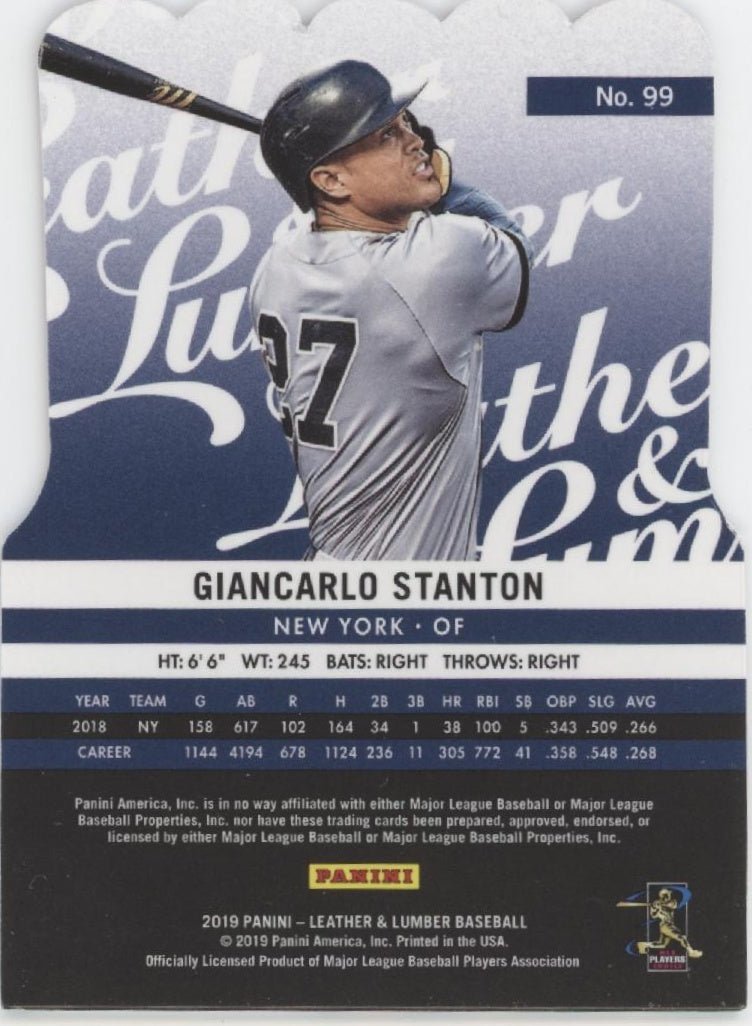 Giancarlo Stanton 2019 Panini Leather & Lumber Die - Cut #99 #2 - Collector Store LLC