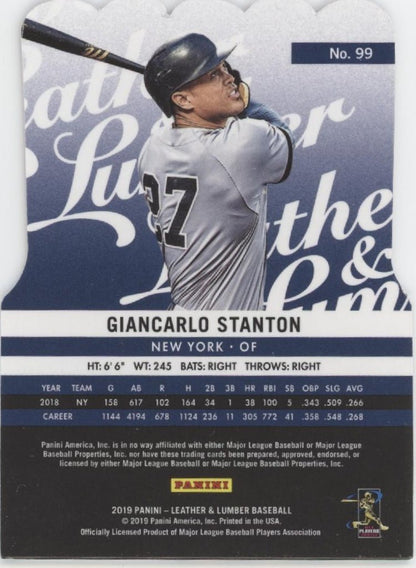 Giancarlo Stanton 2019 Panini Leather & Lumber Die - Cut #99 #2 - Collector Store LLC