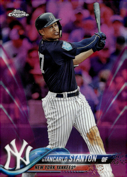 Giancarlos Stanton 2018 Topps Chrome Pink Refractor #186 - Collector Store LLC