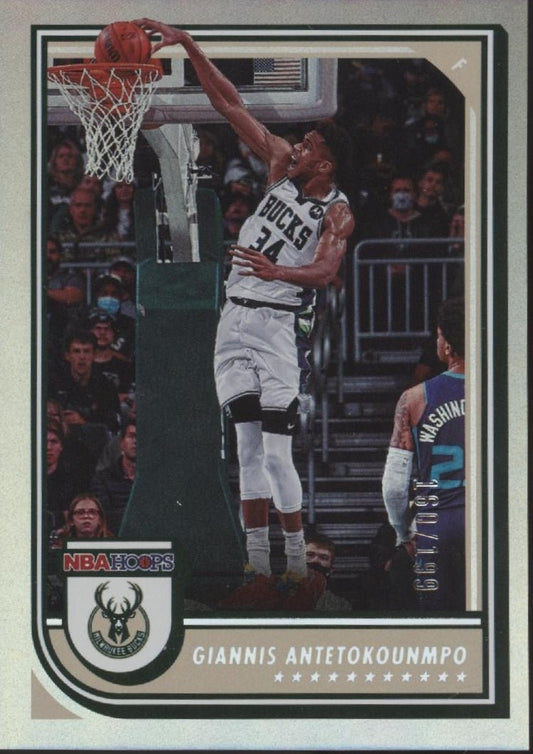 Giannis Antetokounmpo 2022 - 23 Panini Hoops Silver 160/199 44 - Collector Store LLC