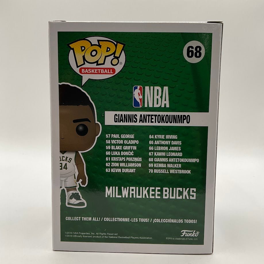 Giannis Antetokounmpo (White) Funko Pop! Milwaukee Bucks 68 - Collector Store LLC