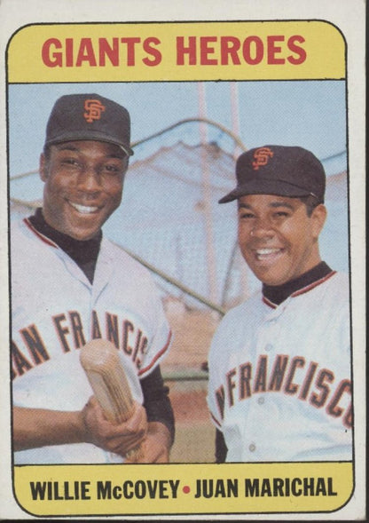 Giants Heroes 1969 Topps Willie McCovey / Juan Marichal #572 VG - EX - Collector Store LLC