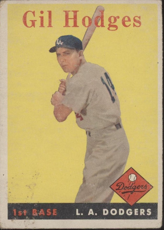 Gil Hodges 1958 Topps #162 Los Angeles Dodgers VG - Collector Store LLC