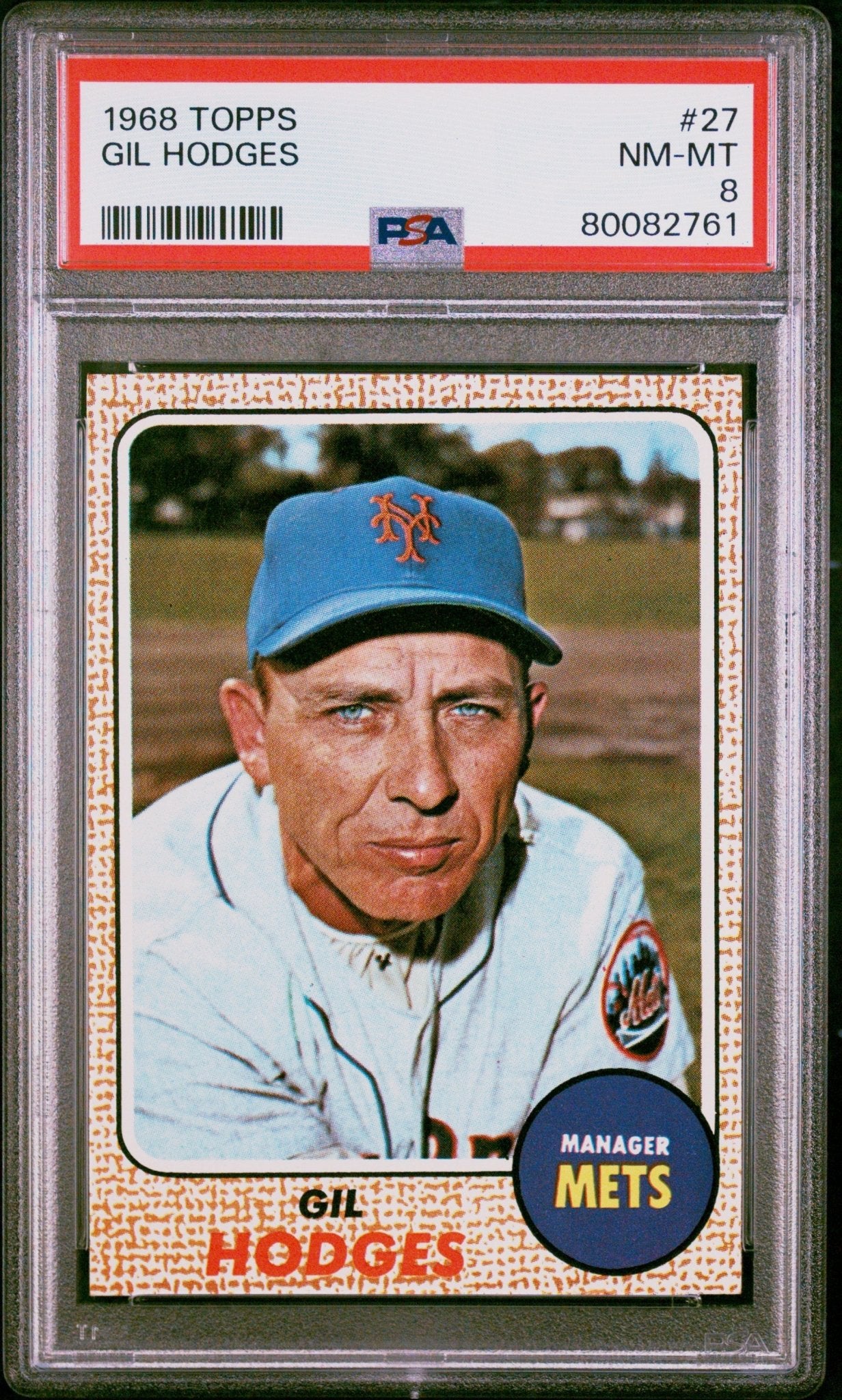 Gil Hodges 1968 Topps #27 PSA 8 - Collector Store LLC